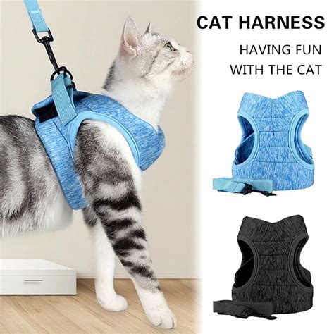 Adjustable Cat Harness Pet Anti Escape Harnessleash Set Etsy