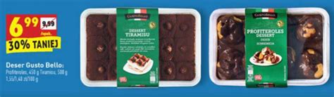 Desery Gusto Bello Profiteroles 450 G I Tiramisu 500 G Biedronka