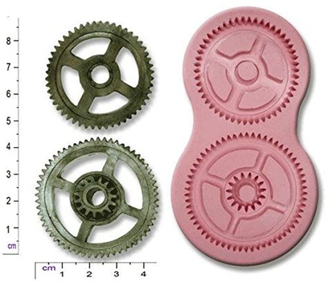 Steampunk Cogs And Gears 2 Small Craft Sugarcraft Fimo Chocolate Silicone Rubber Mold Large