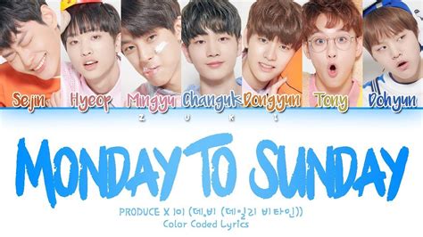 Monday to Sunday PRODUCE X 101 Daily Vitamin 데일리 비타민 HAN ROM ENG