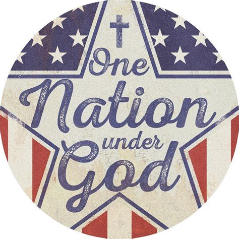 Wreath Sign One Nation Under God Sign Round Patriotic Sign Etsy