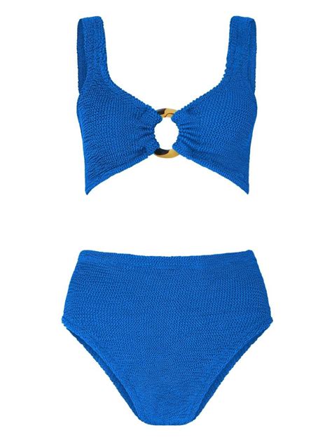 Hunza G Nadine Crinkle Bikini Blue Editorialist