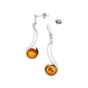 Boucles D Oreilles Ambre Et Argent Perles Rondes 123Ambre