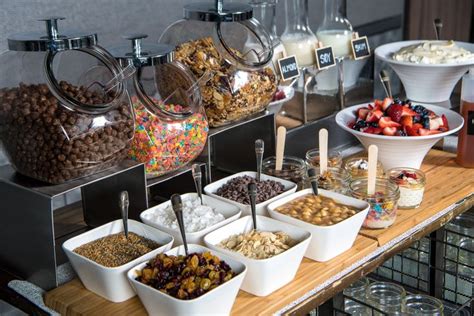 Cereal And Yogurt Cart Cereal Buffet Bar Breakfast Buffet Table