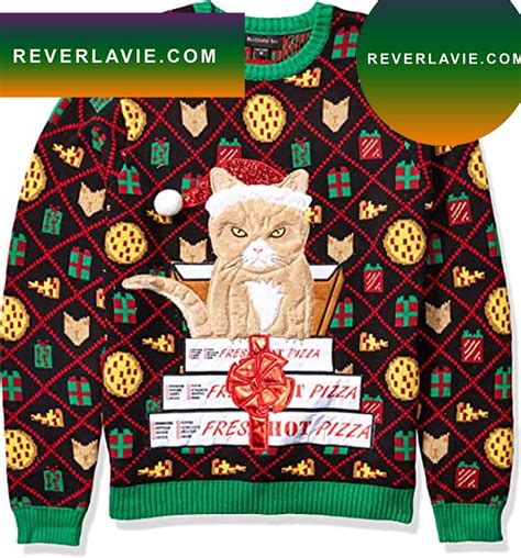 Blizzard Bay Pizza Cat Ugly Christmas Sweater - REVER LAVIE