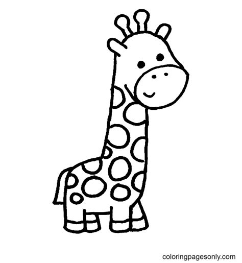 A Cute Giraffe Coloring Page Free Printable Coloring Pages