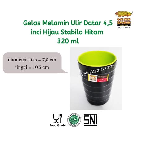 Jual GELAS RESTORAN JEPANG B03A1 Gelas Melamin Ulir Datar 4 5 Inc Hijau