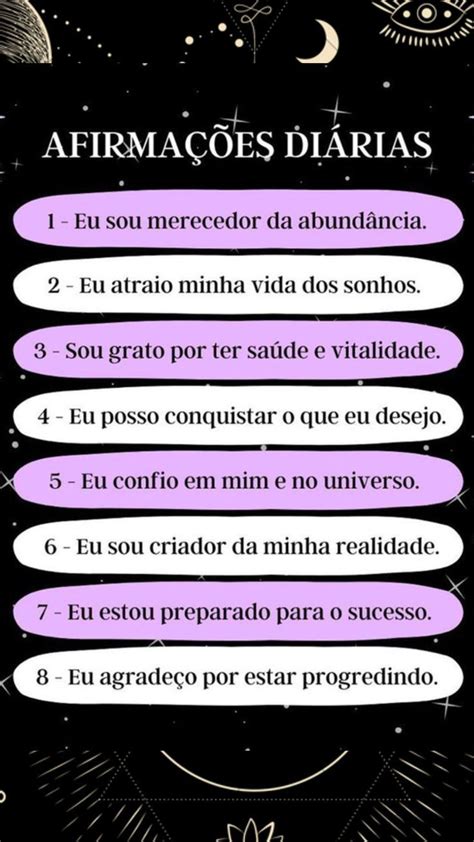 AFIRMAÇÕES DIÁRIAS Affirmation quotes Spiritual quotes Empowering