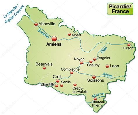 Map of picardie — Stock Vector © artalis #39344251