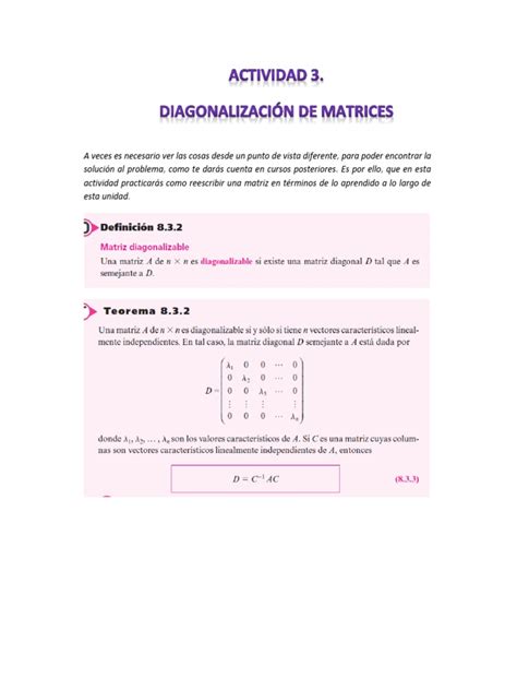 Diagonalización De Matrices Pdf Valores Propios Y Vectores Propios Matriz Matemáticas