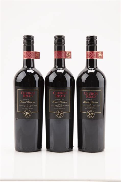 3 2013 Church Road Grand Reserve Cabernet Sauvignon Merlot Hawkes