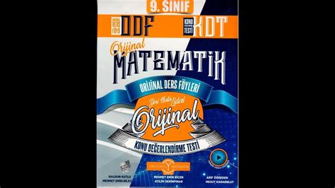 Orijinal Yayınları 9 Sınıf Matematik ODF KDT Seti YouTube