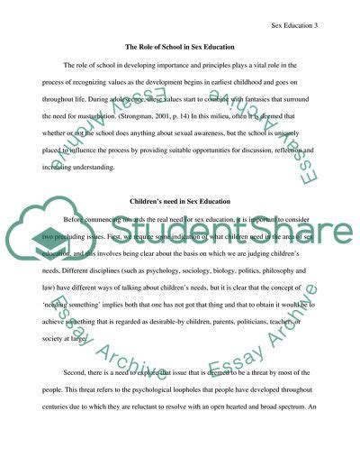 The Importance Of Sex Education Essay Example Topics And Well Written