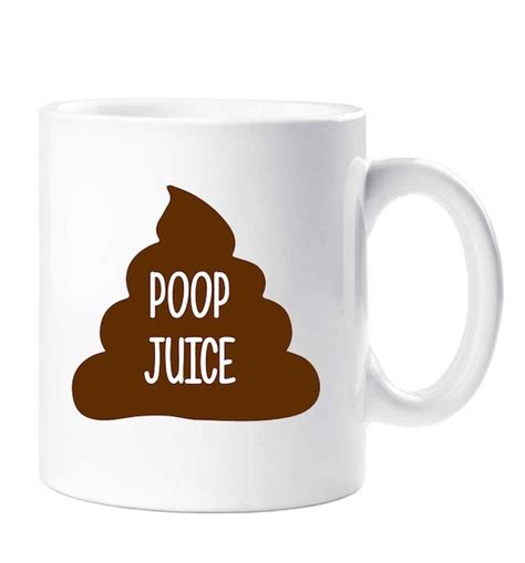 Poop Juice Mug Coffee Emoji Funny Novelty Ceramic Cup T Etsy