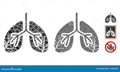 Trembly Lungs Fluorography Icon Collage Royalty Free Stock Image