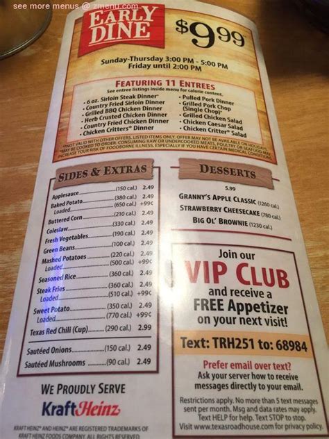 Online Menu Of Texas Roadhouse Restaurant Lancaster Ohio 43130 Zmenu