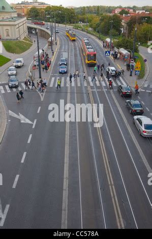 Aleja Solidarnosci Street Central Warsaw Poland Europe Stock Photo Alamy