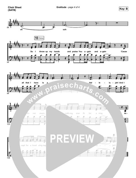 Gratitude Choir Sheet (SATB) - Brandon Lake | PraiseCharts