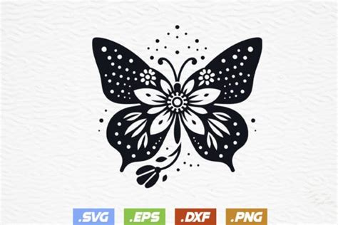 Butterfly With Floral Svgbutterfly Svg Graphic By Ripon471 · Creative