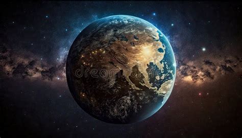 Illustration of Earth, View from Space Stock Illustration ...