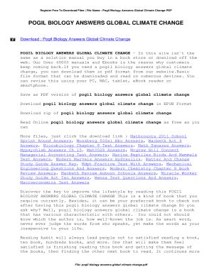 Climate Change Pogil Answer Key