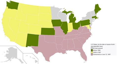 Repeal of anti-miscegenation laws in the United States : r/MapPorn