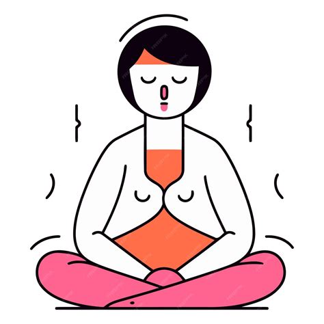 Premium Vector Pregnant Woman Sitting In Lotus Position And