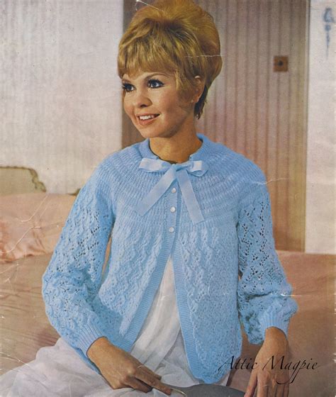 Vintage Knitting Pattern Ladies Lace Bedjacket Pdf Download Etsy