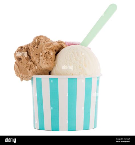 Ice Cream Scoop In Paper Cup Stock Photo Alamy