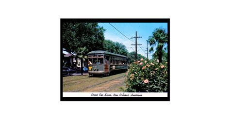 Street Car Scene New Orleans Vintage Postcard