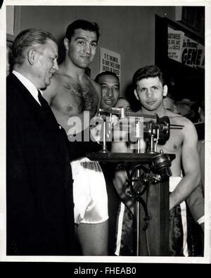 Sept. 1953 - Rocky Marciano vs Roland La Starza weigh in pre fight hand ...