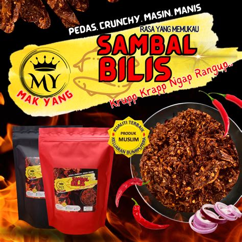 Sambal Ikan Bilis Garing Rangup Mak Yang Pedas Crunchy Original Extra