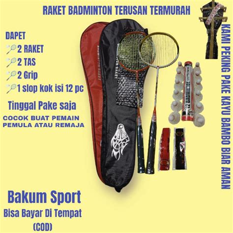 Jual Raket Baminton Terusan Termurah Paket Hemat Raket Tas Grip