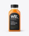 Square Carrot Juice Bottle Mockup On Yellow Images Object Mockups