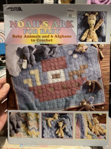 Bc20 Leisure Arts 1997 Crocheted Noahs Ark For Baby Baby Animals And 6