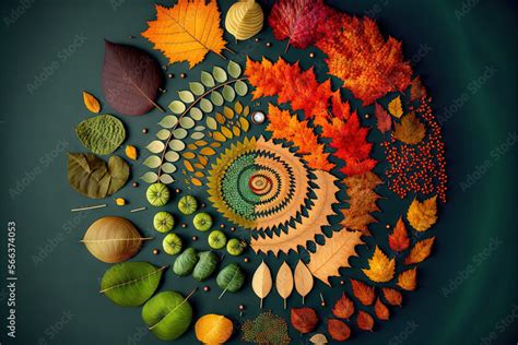 Colorful Leaves In A Fibonacci Sequence Fibonacci Sequence Series