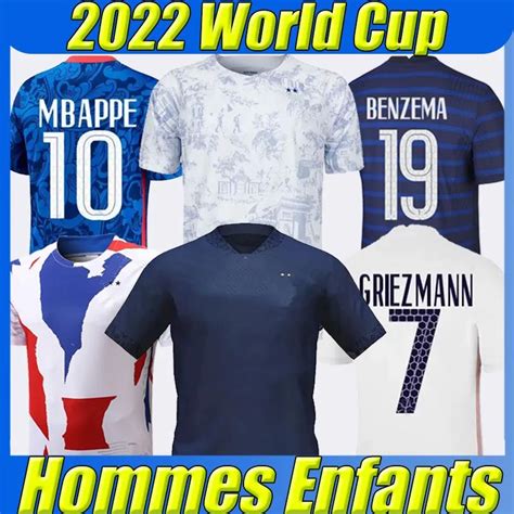 French 2022 BENZEMA MBAPPE GRIEZMANN Soccer Jerseys Quick Dry 2023