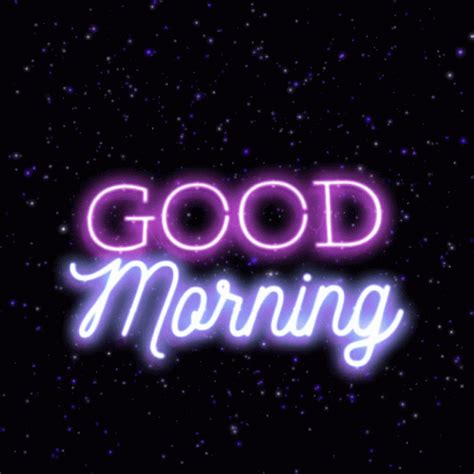 The Words Good Morning Written In Neon Lights