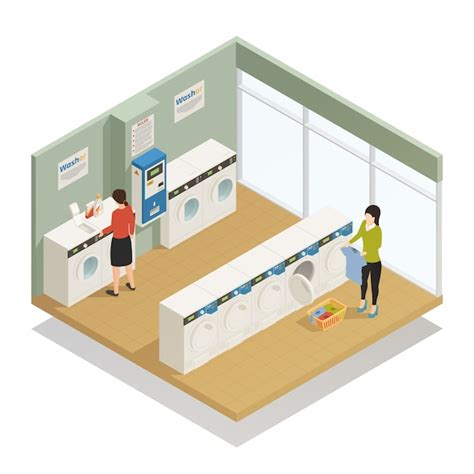 Free Vector Laundry Isometric Composition