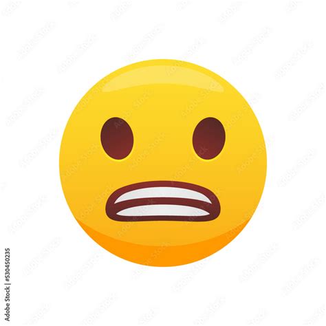 Grimacing emoji. Awkward emoticon with clenched teeth Stock Vector ...