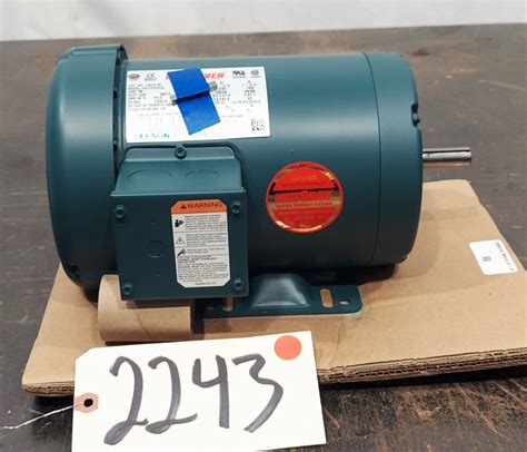 1 HP LEESON ELECTRIC MOTOR FRAME 56H MODEL C6T17FB151B Cooper