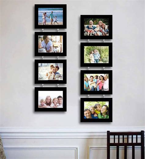 Buy Black Synthetic Wood Wall Photo Frame Set Of 8 By Art Street Online