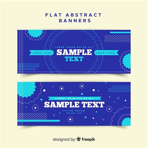 Banners abstractos modernos con diseño plano Vector Gratis