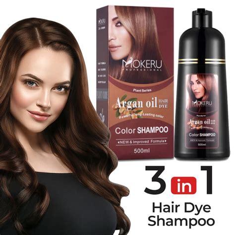 Ouwald Hair Color Shampoo For Gray Hair 500ml Hair Dye Shampoo For Men And Women 3 In 1 Fast