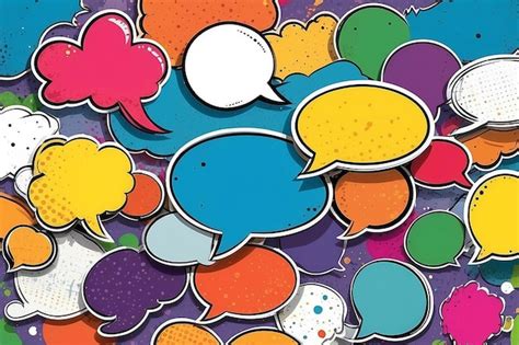 Premium Photo Set Of Comic Speech Bubbles In Colors