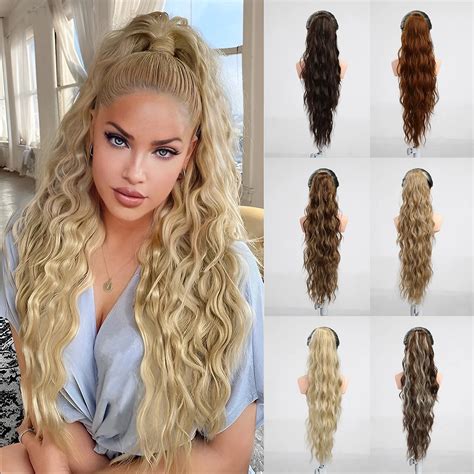 Extensiones De Cabello Con Cord N Para Mujer Coleta Larga Y Rizada