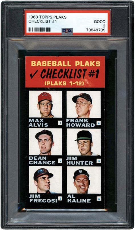 Topps Plaks Checklist W Mickey Mantle Psa Gd