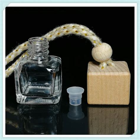 Wholesale Hanging Diffuser Bottles Wooden Cap Square Car Perfume Bottle ...