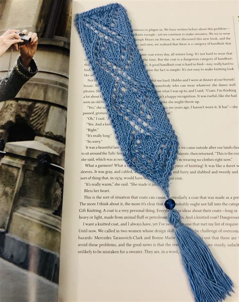 Knitted Bookmark Using Lace Weight Yarn And Trellisbookmark Pattern From Ravelry Lace Weight