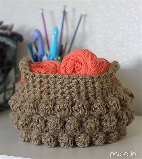 Crochet Patterns Galore Jute Bobble Basket